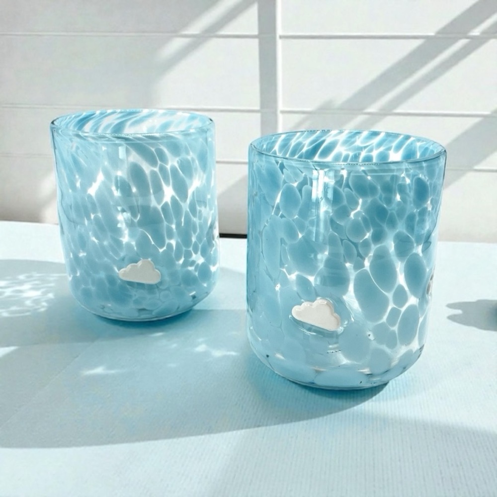 LAST SET!!! Anthropologie Icon Juice Glass Confetti Edition Cloud Set of 2 NIB